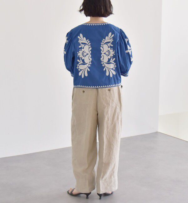 quaranciel「quaranciel:〈洗濯機可能〉エンブロイダリー スクエアネック ブラウス」|シャツ・ブラウス|