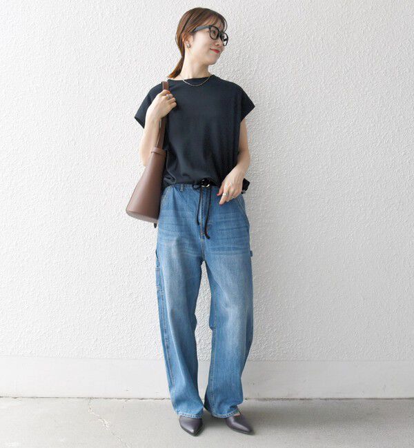 SHIPS any「SHIPS any:〈接触冷感/汗染み防止加工/洗濯機可能〉ドロスト フレンチスリーブ TEE」|Tシャツ・カットソー|