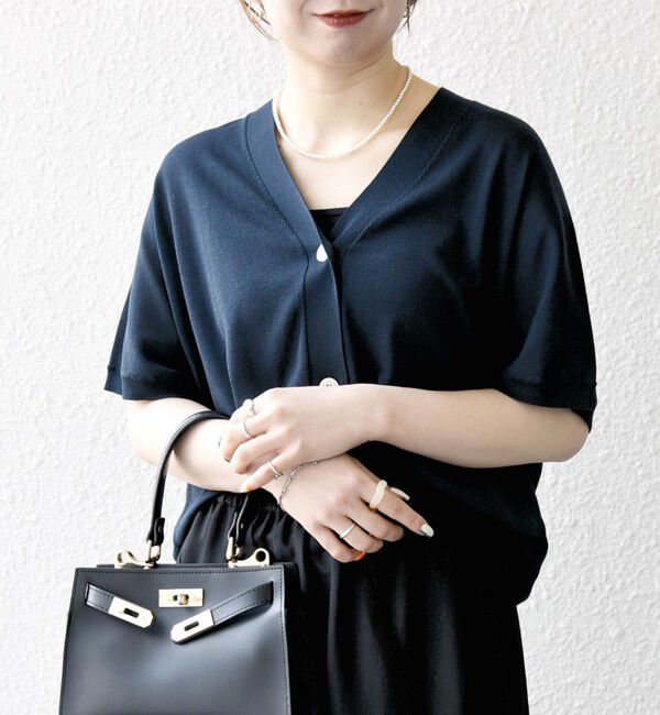 SHIPS any「SHIPS any:〈接触冷感/手洗い可能〉Vネック ドルマン ミディ カーディガン」|カーディガン|