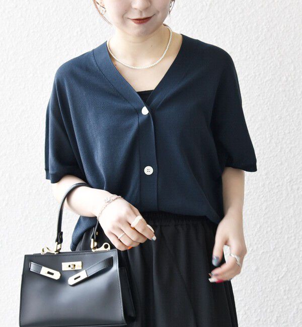 SHIPS any「SHIPS any:〈接触冷感/手洗い可能〉Vネック ドルマン ミディ カーディガン」|カーディガン|