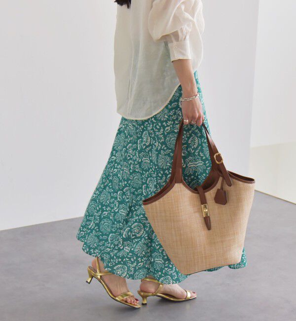 quaranciel「quaranciel:〈洗濯機可能〉フラワー プリント マーメイド ロング スカート」|スカート|