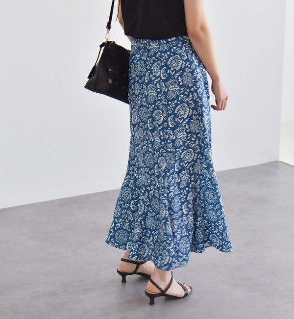 quaranciel「quaranciel:〈洗濯機可能〉フラワー プリント マーメイド ロング スカート」|スカート|