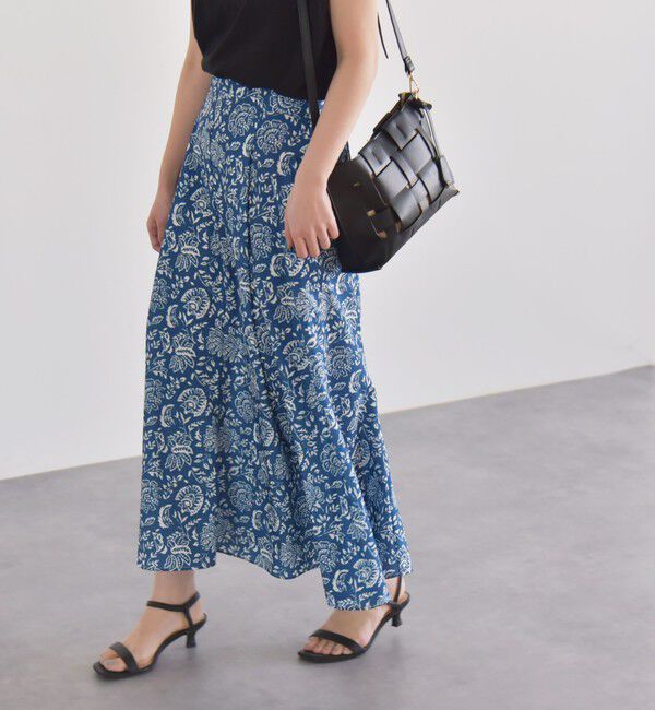 quaranciel「quaranciel:〈洗濯機可能〉フラワー プリント マーメイド ロング スカート」|スカート|