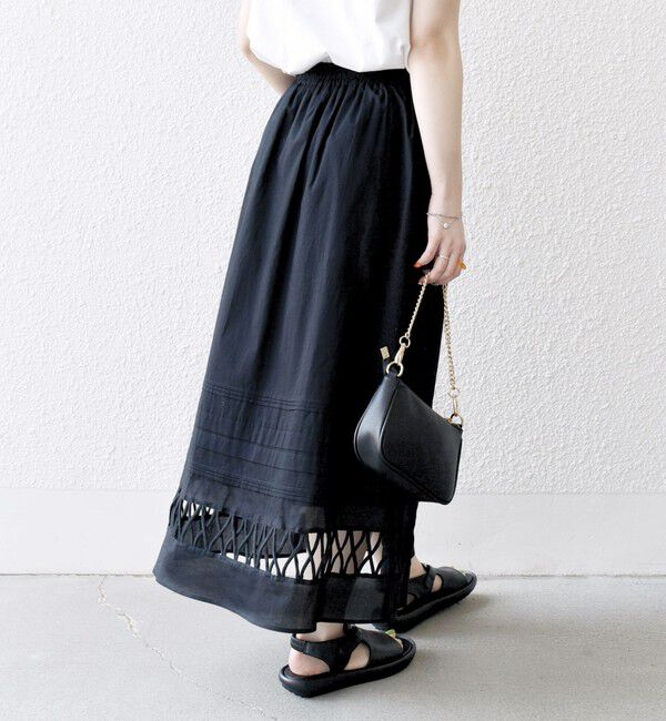 SHIPS any「SHIPS any:〈手洗い可能〉ロープ デザイン ギャザー フレア スカート」|スカート|