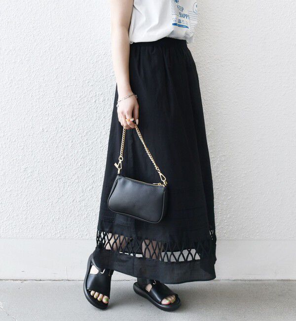 SHIPS any「SHIPS any:〈手洗い可能〉ロープ デザイン ギャザー フレア スカート」|スカート|