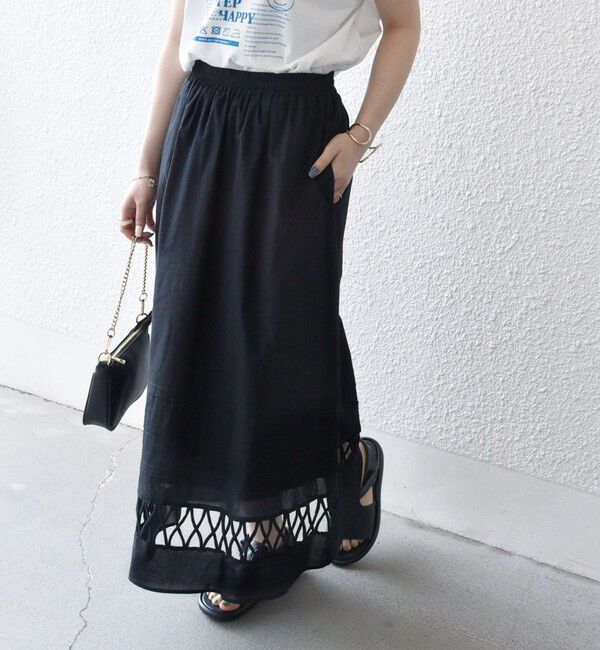 SHIPS any「SHIPS any:〈手洗い可能〉ロープ デザイン ギャザー フレア スカート」|スカート|