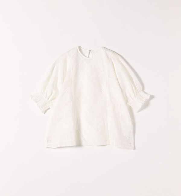 SHIPS any「SHIPS any:〈洗濯機可能〉シアー チェック ドルマン シャーリング パフ ブラウス」|シャツ・ブラウス|