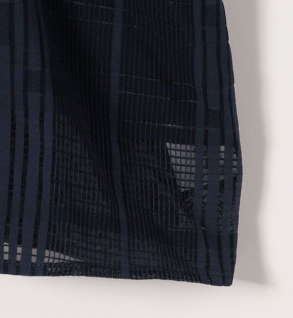 SHIPS any「SHIPS any:〈洗濯機可能〉シアー チェック ドルマン シャーリング パフ ブラウス」|シャツ・ブラウス|