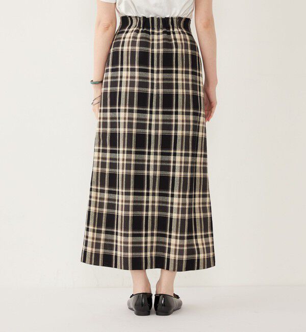SHIPS Colors 「SHIPS Colors:〈手洗い可能〉カラミ チェック フロントスリット スカート」|タイト|