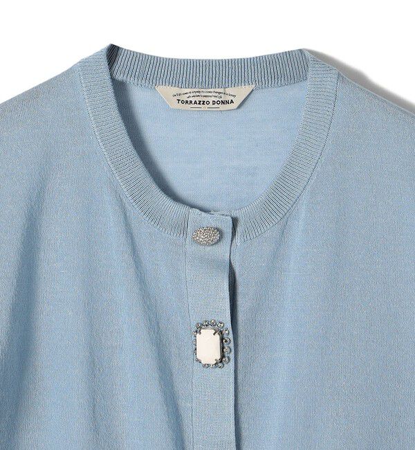 SHIPS for women「TORRAZZO DONNA:〈手洗い可能〉ビジュー シアー カーディガン」|カーディガン|