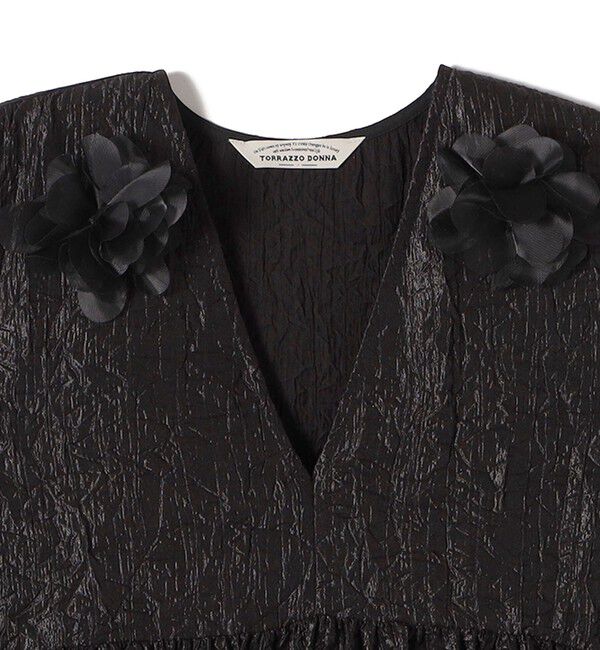 SHIPS for women「TORRAZZO DONNA:〈手洗い可能〉フラワー ティアード ブラウス」|シャツ・ブラウス|