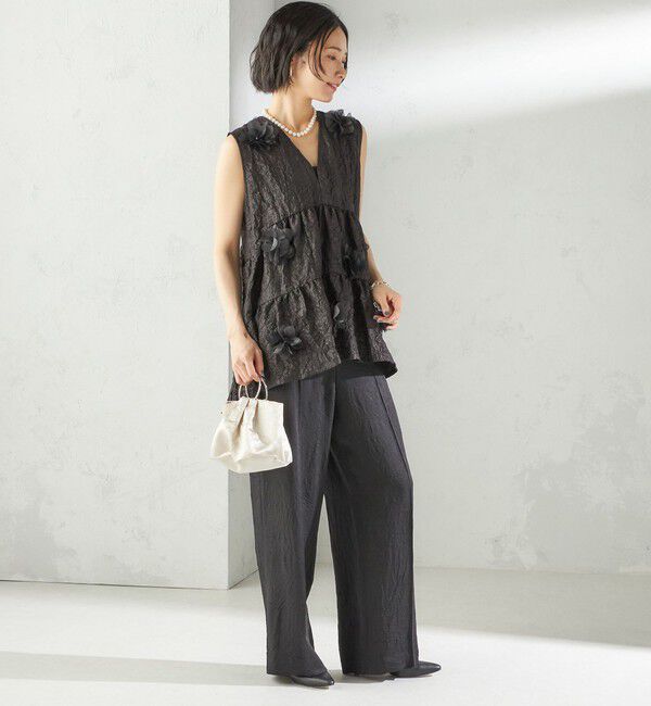 SHIPS for women「TORRAZZO DONNA:〈手洗い可能〉フラワー ティアード ブラウス」|シャツ・ブラウス|