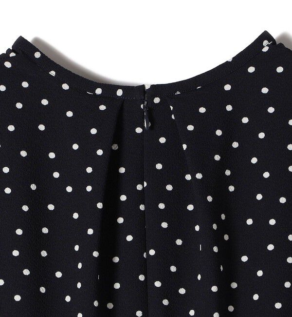 SHIPS for women「〈手洗い可能〉サッカー ストレッチ ドット 無地 フレンチ スリーブ ワンピース」|ワンピース|