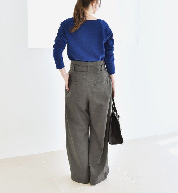quaranciel「quaranciel:〈洗濯機可能〉ハンサム ハイウエスト ベルト ワイド パンツ」|その他|