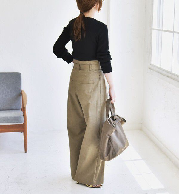 quaranciel「quaranciel:〈洗濯機可能〉ハンサム ハイウエスト ベルト ワイド パンツ」|その他|