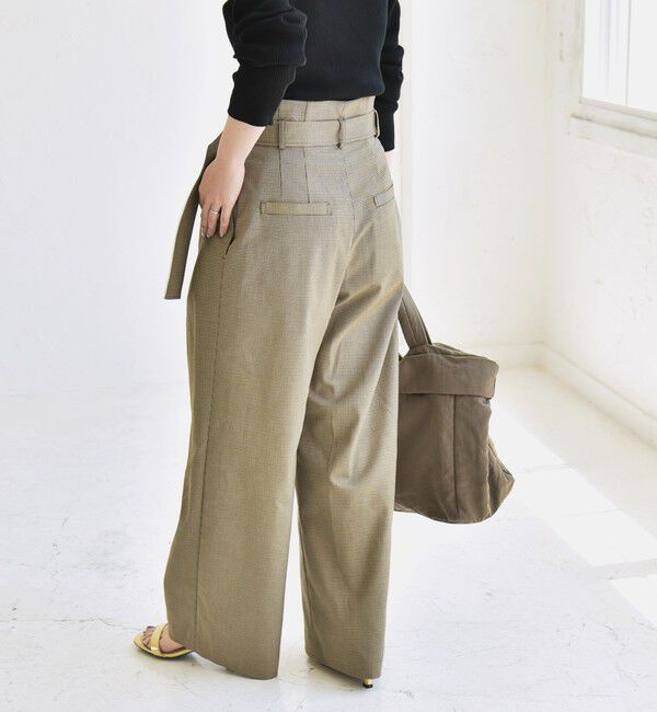 quaranciel「quaranciel:〈洗濯機可能〉ハンサム ハイウエスト ベルト ワイド パンツ」|その他|