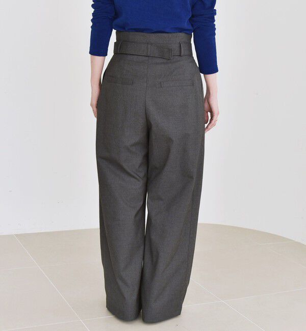 quaranciel「quaranciel:〈洗濯機可能〉ハンサム ハイウエスト ベルト ワイド パンツ」|その他|