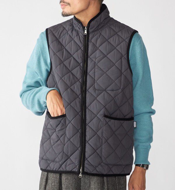 SHIPS「SHIPS:〈手洗い可能〉NETPLUS(R) キルティング スタンド ベスト」|ダウンベスト・ベスト|チャコールグレー