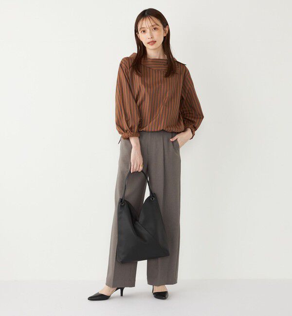 SHIPS Colors 「SHIPS Colors:〈洗濯機可能〉ロール カラー ストライプ ブラウス」|シャツ・ブラウス|