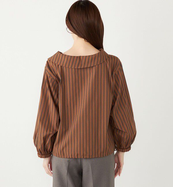 SHIPS Colors 「SHIPS Colors:〈洗濯機可能〉ロール カラー ストライプ ブラウス」|シャツ・ブラウス|