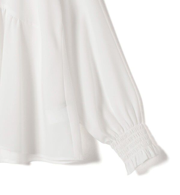 SHIPS for women「【WEB限定】〈手洗い可能〉ドット 花柄 袖 シャーリング ブラウス」|シャツ・ブラウス|