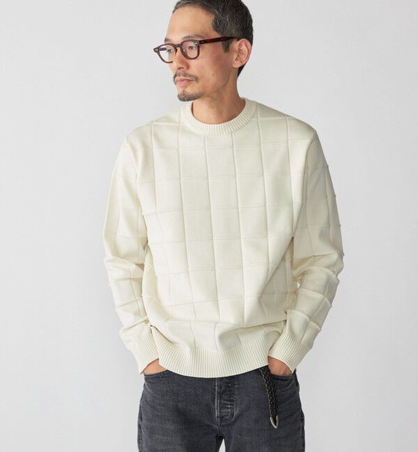 SHIPS「SHIPS:〈手洗い可能〉アモッサ ブロックリンクス ロングスリーブ」|ニット・セーター|