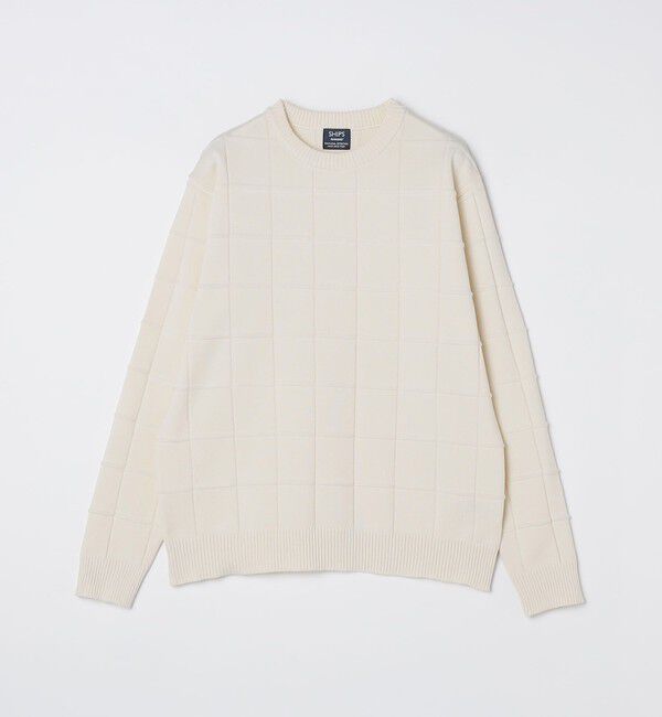 SHIPS「SHIPS:〈手洗い可能〉アモッサ ブロックリンクス ロングスリーブ」|ニット・セーター|