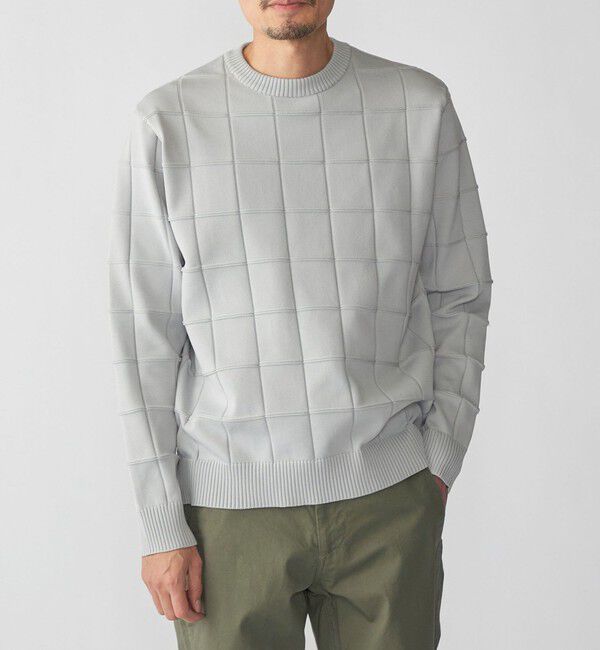 SHIPS「SHIPS:〈手洗い可能〉アモッサ ブロックリンクス ロングスリーブ」|ニット・セーター|グレー