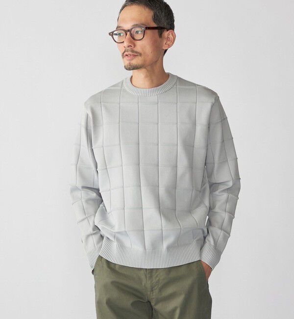 SHIPS「SHIPS:〈手洗い可能〉アモッサ ブロックリンクス ロングスリーブ」|ニット・セーター|