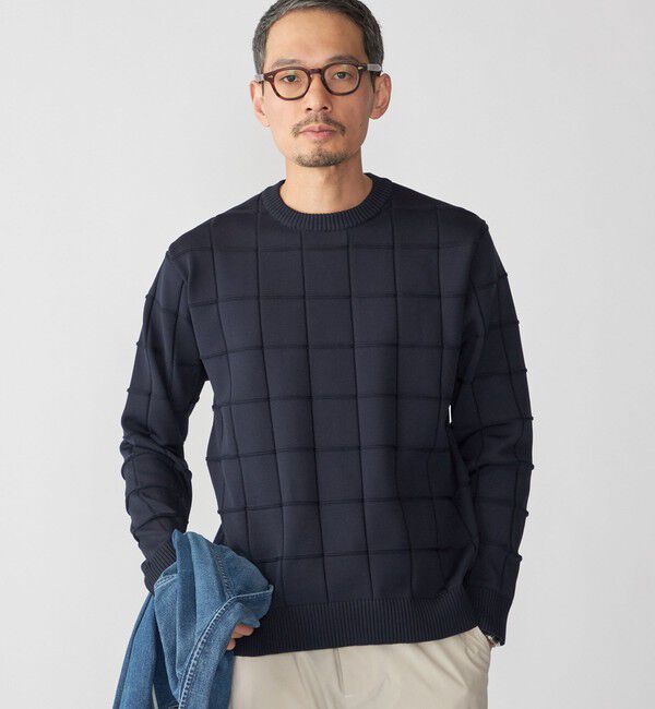 SHIPS「SHIPS:〈手洗い可能〉アモッサ ブロックリンクス ロングスリーブ」|ニット・セーター|