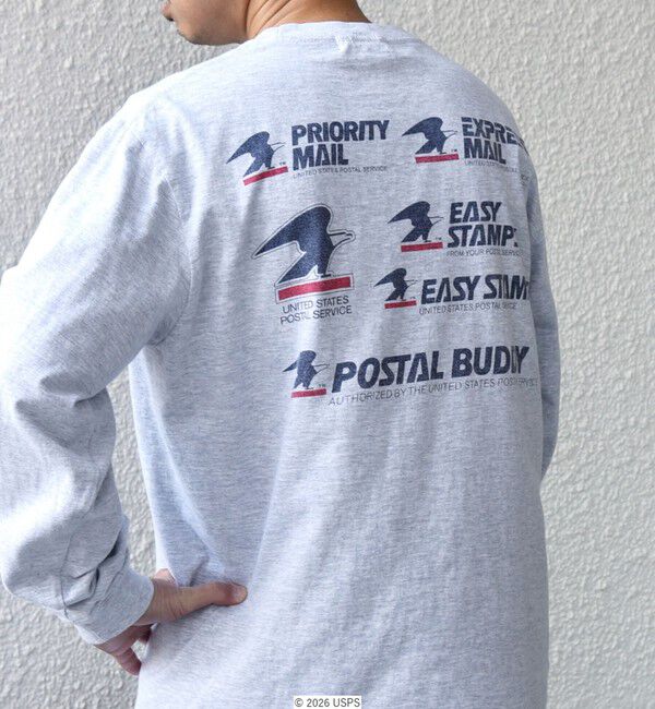 SHIPS any「GOOD ROCK SPEED: USPS グラフィック プリント Tシャツ(ロンT)◇」|Tシャツ・カットソー|グレー