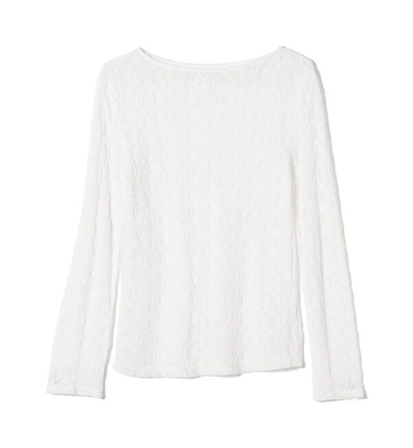 SHIPS Colors 「SHIPS Colors:〈手洗い可能〉ストレッチ レース ボートネック トップス◇」|Tシャツ・カットソー|