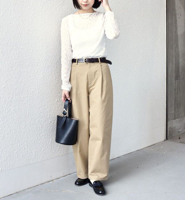 SHIPS Colors 「SHIPS Colors:〈手洗い可能〉ストレッチ レース ボートネック トップス◇」|Tシャツ・カットソー|