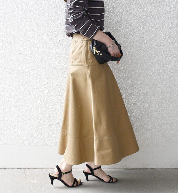 SHIPS any「SHIPS any:〈洗濯機可能〉チノ バック ジップ フレア スカート」|スカート|