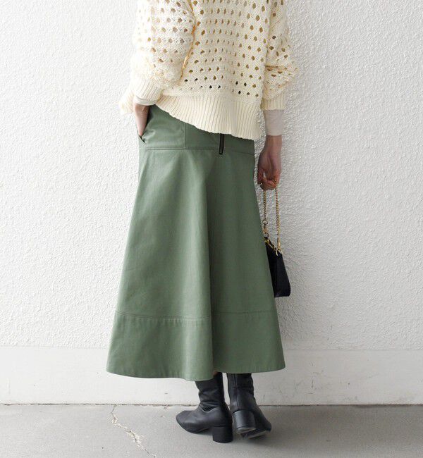 SHIPS any「SHIPS any:〈洗濯機可能〉チノ バック ジップ フレア スカート」|スカート|