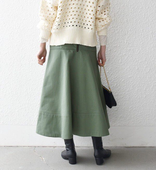 SHIPS any「SHIPS any:〈洗濯機可能〉チノ バック ジップ フレア スカート」|スカート|