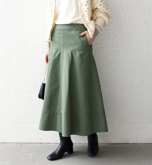 SHIPS any「SHIPS any:〈洗濯機可能〉チノ バック ジップ フレア スカート」|スカート|