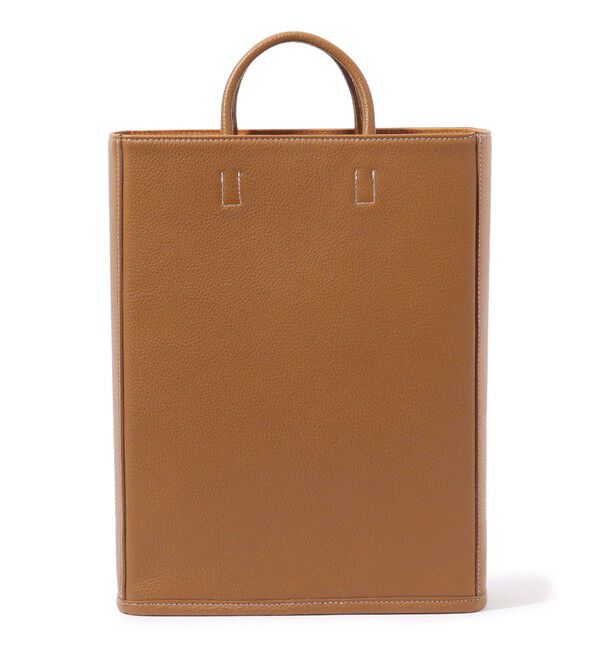 TOMORROWLAND GOODS「【別注】A BOX TOTE シュリンクレザー トートバッグ」|トートバッグ|45 キャメル