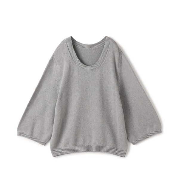 GALERIE VIE「コットンカシミヤ オーバルネックプルオーバー」|ニット・セーター|15 グレー