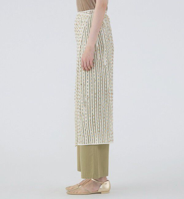 MACPHEE「ストライプスパンコール ラップミディスカート」|スカート|