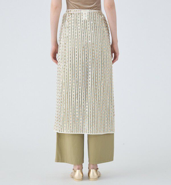 MACPHEE「ストライプスパンコール ラップミディスカート」|スカート|