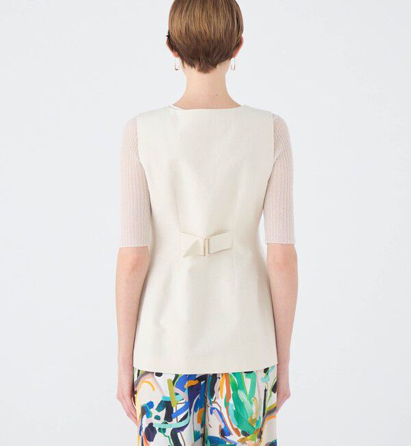 Ballsey「ラメミックスストレッチ スクエアネックジレ」|ベスト・ジレ|