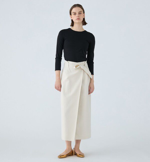 Ballsey「ラメミックスストレッチ ラップロングタイトスカート」|タイト|