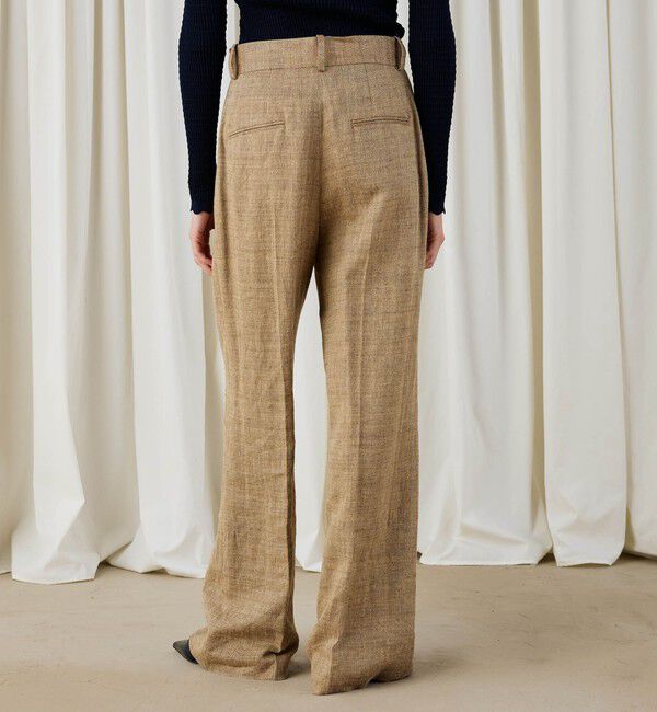 DES PRES「リネンシルクコットンヘリンボーン ワイドシルエットパンツ」|チノ|