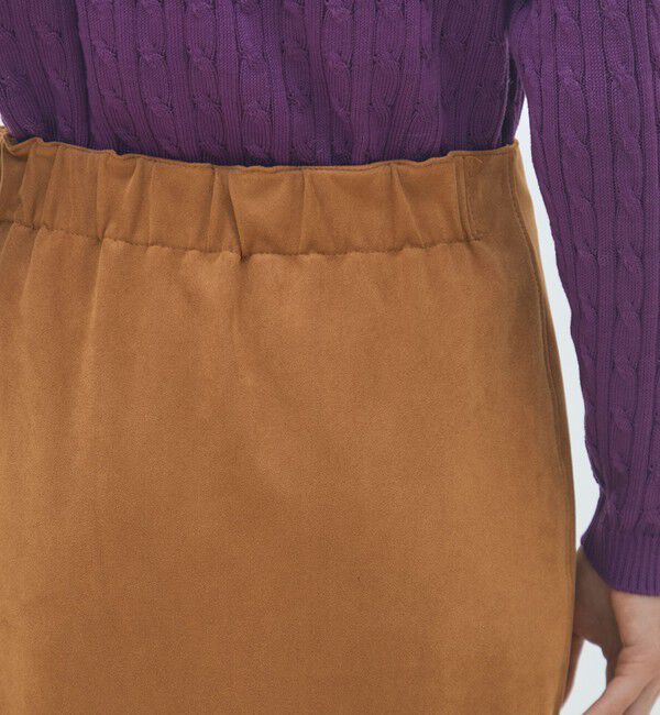 MACPHEE「フェイクスエード Iラインマキシスカート」|タイト|