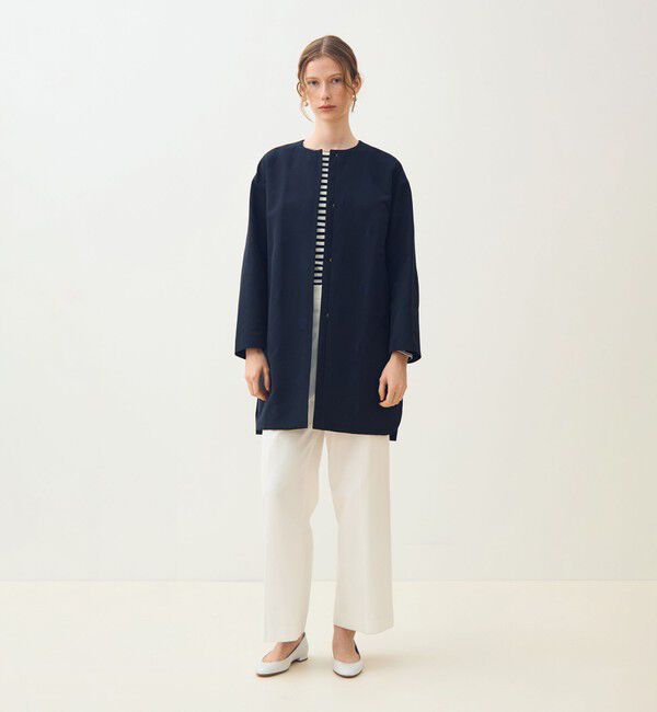 TOMORROWLAND collection「グログランドット ノーカラーコート」|ノーカラーコート|