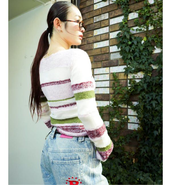 JOINT WORKS「シアーボーダーニットプルオーバー / Sheer Border Knit」|ニット・セーター|