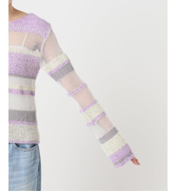 JOINT WORKS「シアーボーダーニットプルオーバー / Sheer Border Knit」|ニット・セーター|