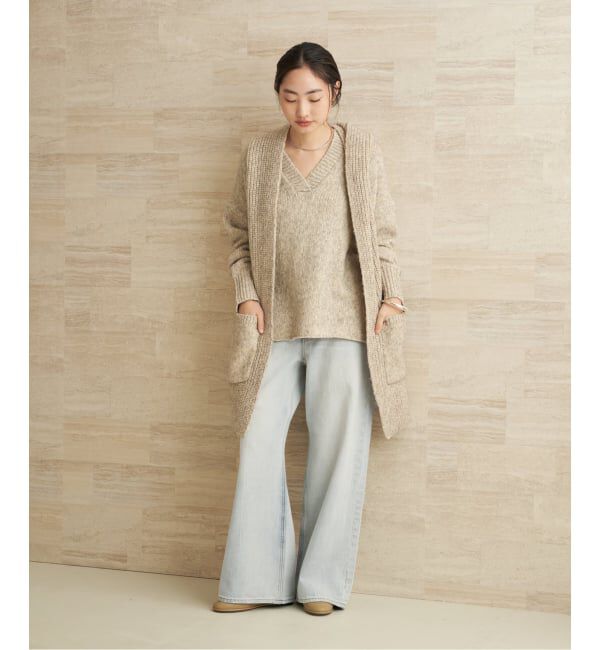 Plage「3G ミックスVワイドプルオーバー」|ニット・セーター|