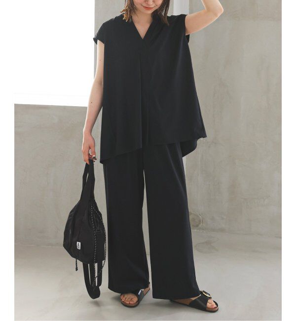 SLOBE IENA「《防しわ性/撥水/接触冷感/2枚セット》ナイロンブラウス&times;パンツセット」|シャツ・ブラウス|